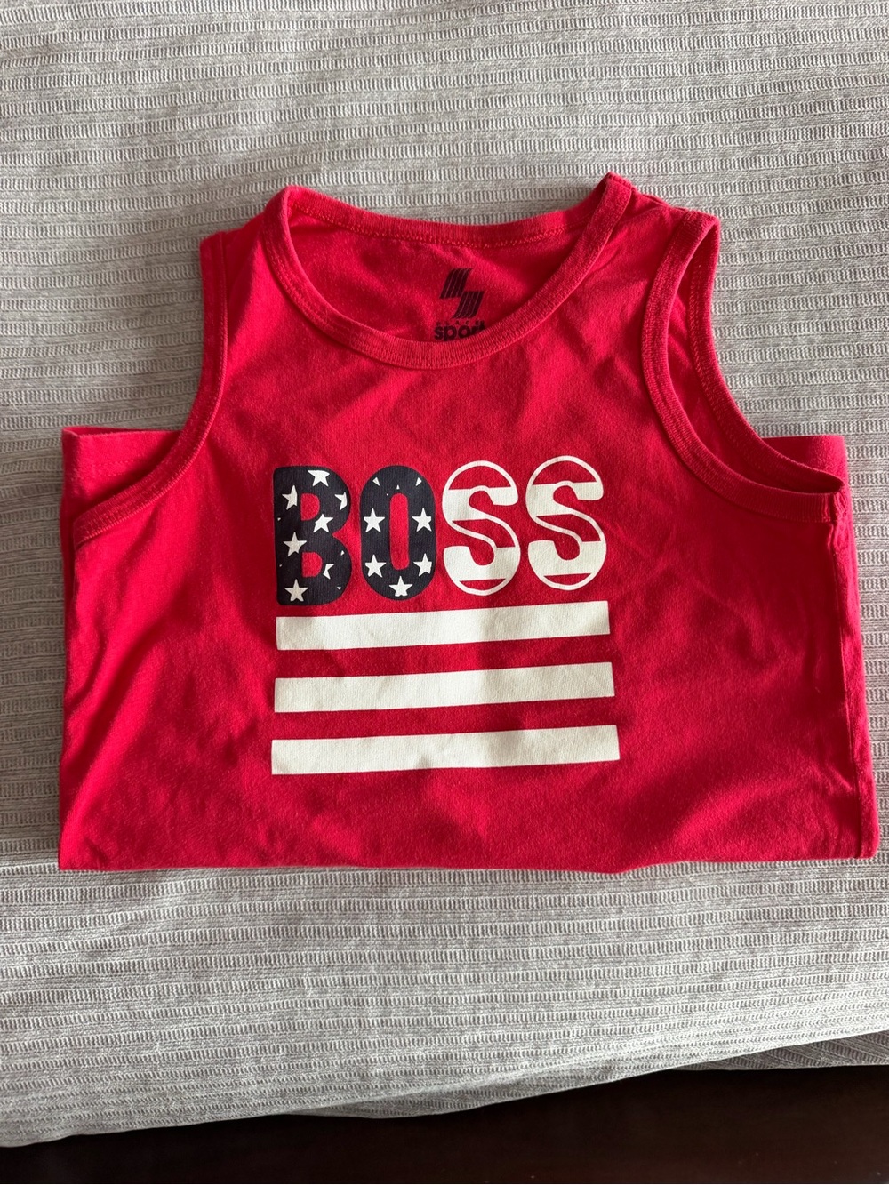 The Children's Place Red 'BOSS' Graphic Tank Top